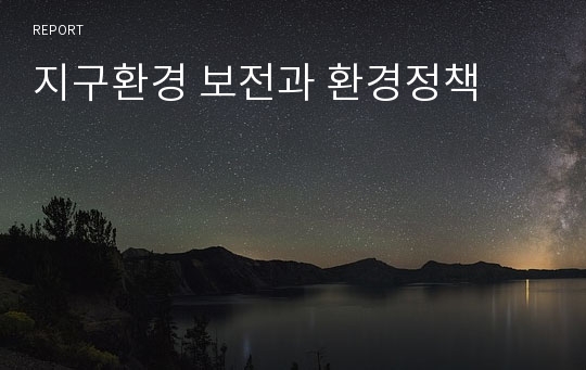 지구환경 보전과 환경정책