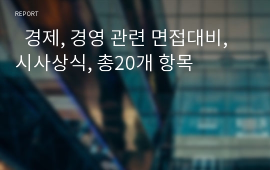   경제, 경영 관련 면접대비, 시사상식, 총20개 항목