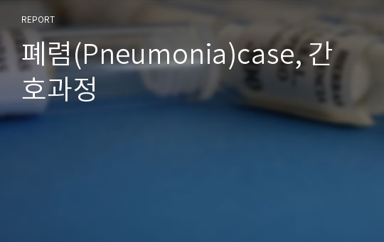 폐렴(Pneumonia)case, 간호과정