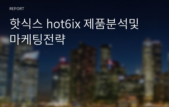 핫식스 hot6ix 제품분석및 마케팅전략