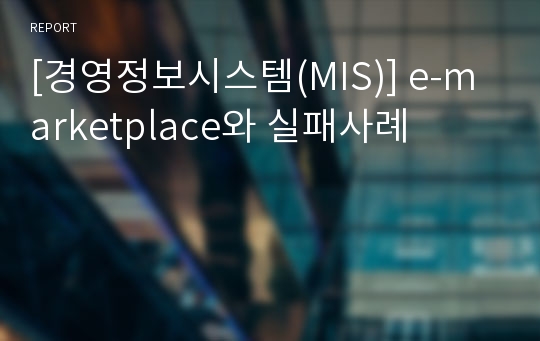 [경영정보시스템(MIS)] e-marketplace와 실패사례
