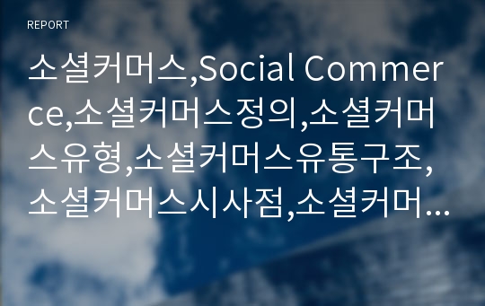 소셜커머스,Social Commerce,소셜커머스정의,소셜커머스유형,소셜커머스유통구조,소셜커머스시사점,소셜커머스성공사례