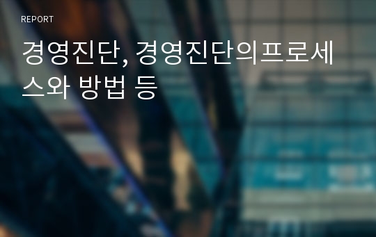 경영진단, 경영진단의프로세스와 방법 등