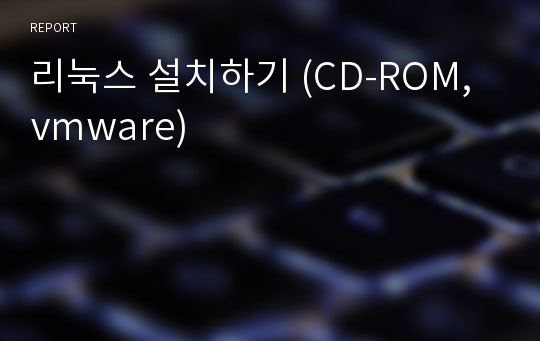 리눅스 설치하기 (CD-ROM, vmware)