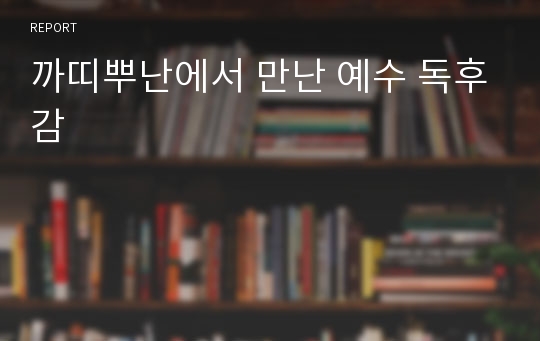 까띠뿌난에서 만난 예수 독후감