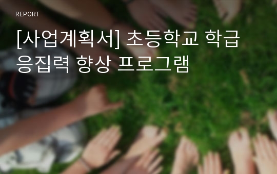 [사업계획서] 초등학교 학급 응집력 향상 프로그램