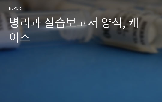 병리과 실습보고서 양식, 케이스