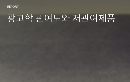 광고학 관여도와 저관여제품