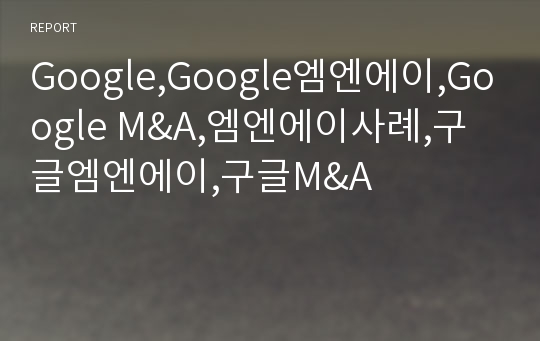 Google,Google엠엔에이,Google M&amp;A,엠엔에이사례,구글엠엔에이,구글M&amp;A