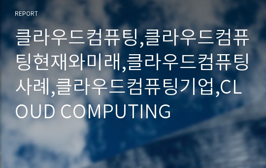 클라우드컴퓨팅,클라우드컴퓨팅현재와미래,클라우드컴퓨팅사례,클라우드컴퓨팅기업,CLOUD COMPUTING