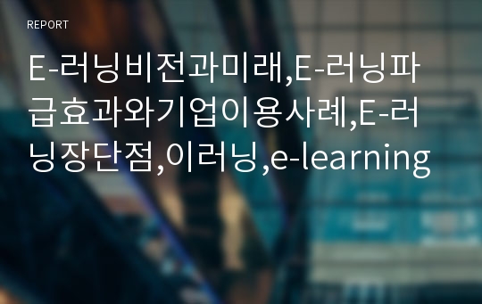 E-러닝비전과미래,E-러닝파급효과와기업이용사례,E-러닝장단점,이러닝,e-learning