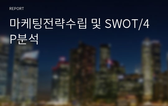 마케팅전략수립 및 SWOT/4P분석