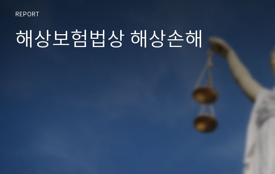 해상보험법상 해상손해