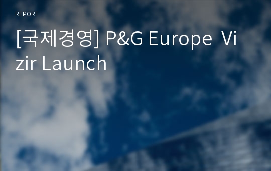 [국제경영] P&amp;G Europe  Vizir Launch