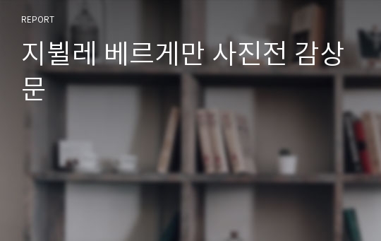 지뷜레 베르게만 사진전 감상문