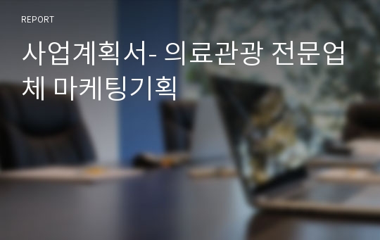 사업계획서- 의료관광 전문업체 마케팅기획