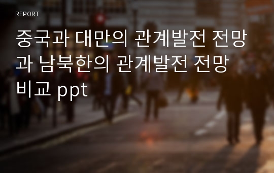 중국과 대만의 관계발전 전망과 남북한의 관계발전 전망 비교 ppt