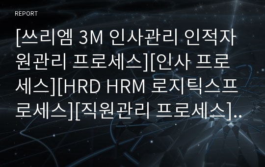 [쓰리엠 3M 인사관리 인적자원관리 프로세스][인사 프로세스][HRD HRM 로지틱스프로세스][직원관리 프로세스][국제기업 다국적기업][다국적기업 인사관리][외국기업 채용프로세스