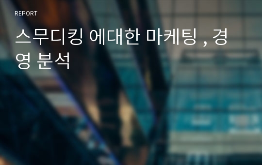 스무디킹 에대한 마케팅 , 경영 분석