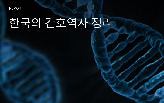 한국의 간호역사 정리
