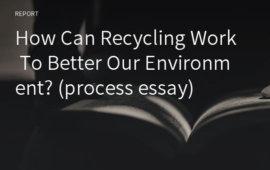 How Can Recycling Work To Better Our Environment? (process essay)