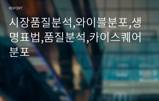 시장품질분석,와이블분포,생명표법,품질분석,카이스퀘어분포