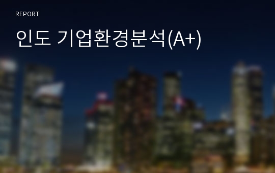 인도 기업환경분석(A+)