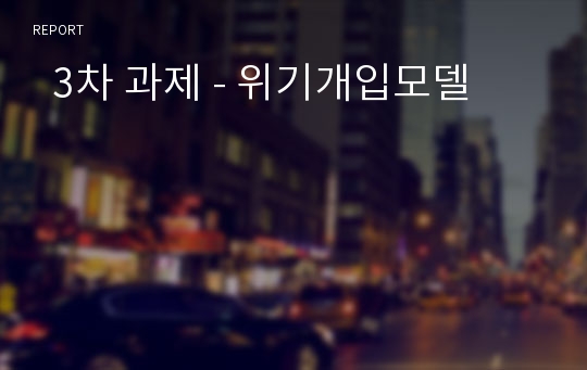   3차 과제 - 위기개입모델