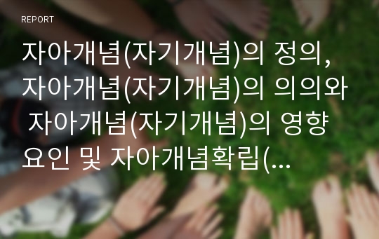 자아개념(자기개념)의 정의, 자아개념(자기개념)의 의의와 자아개념(자기개념)의 영향 요인 및 자아개념확립(자기개념확립)의 실태 그리고 자아개념확립(자기개념확립)과 진로설정 방법