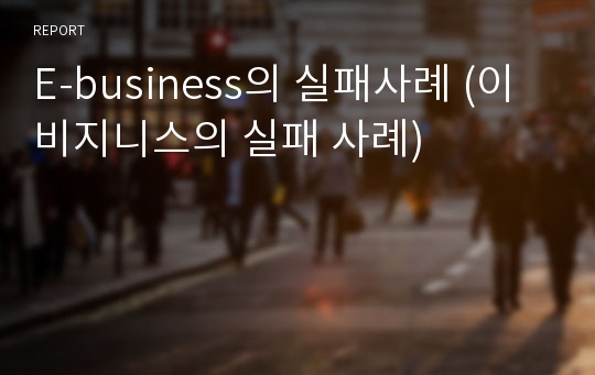 E-business의 실패사례 (이 비지니스의 실패 사례)