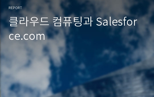 클라우드 컴퓨팅과 Salesforce.com