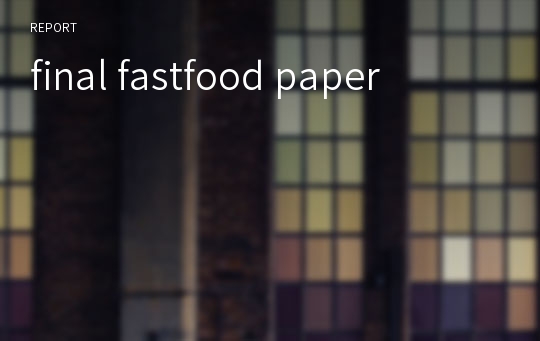 final fastfood paper