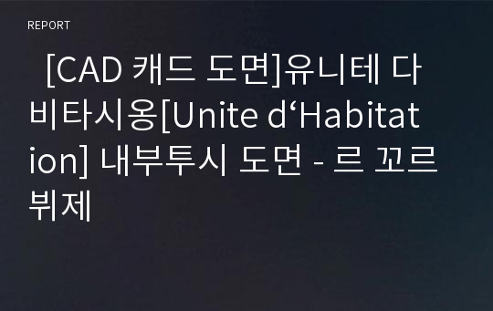 [CAD 캐드 도면]유니테 다비타시옹[Unite d‘Habitation] 내부투시 도면 - 르 꼬르뷔제