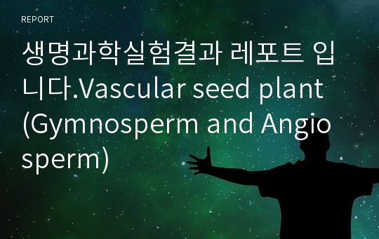 생명과학실험결과 레포트 입니다.Vascular seed plant (Gymnosperm and Angiosperm)