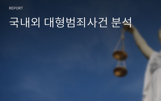 국내외 대형범죄사건 분석