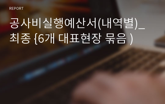 공사비실행예산서(내역별)_최종 {6개 대표현장 묶음 )