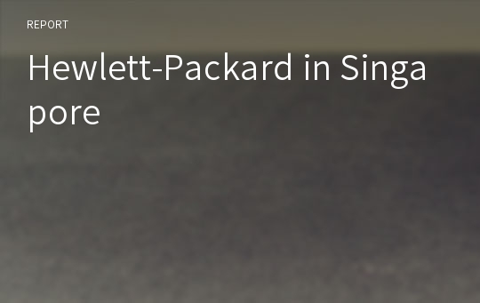 Hewlett-Packard in Singapore