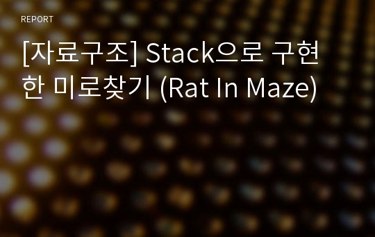 [자료구조] Stack으로 구현한 미로찾기 (Rat In Maze)
