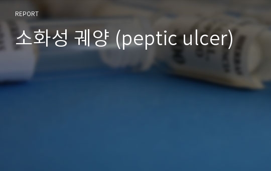 소화성 궤양 (peptic ulcer)