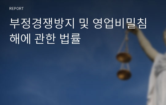 부정경쟁방지 및 영업비밀침해에 관한 법률