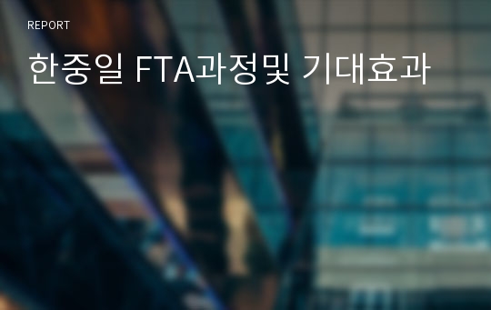 한중일 FTA과정및 기대효과