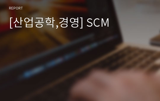 [산업공학,경영] SCM