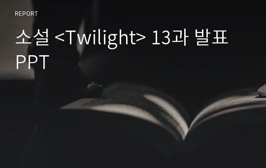 소설 &lt;Twilight&gt; 13과 발표 PPT