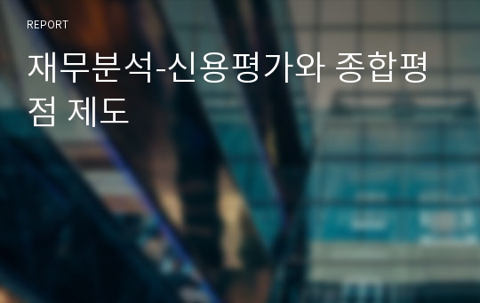 재무분석-신용평가와 종합평점 제도