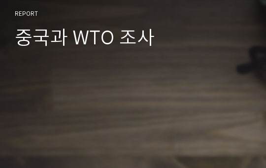 중국과 WTO 조사