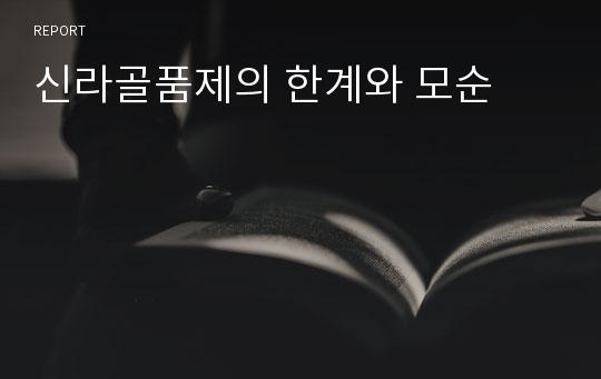 신라골품제의 한계와 모순