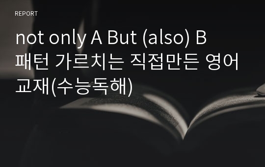 not only A But (also) B 패턴 가르치는 직접만든 영어교재(수능독해)