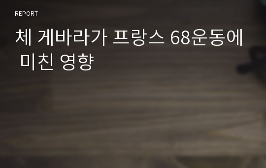 체 게바라가 프랑스 68운동에 미친 영향