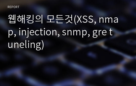 웹해킹의 모든것(XSS, nmap, injection, snmp, gre tuneling)