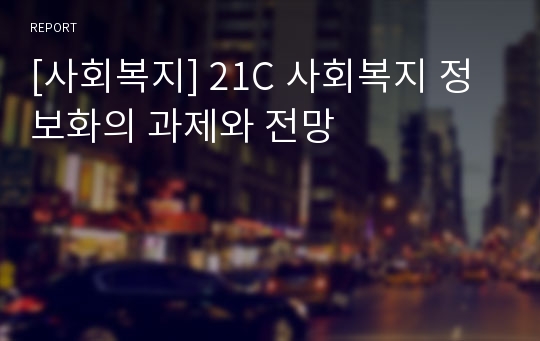 [사회복지] 21C 사회복지 정보화의 과제와 전망